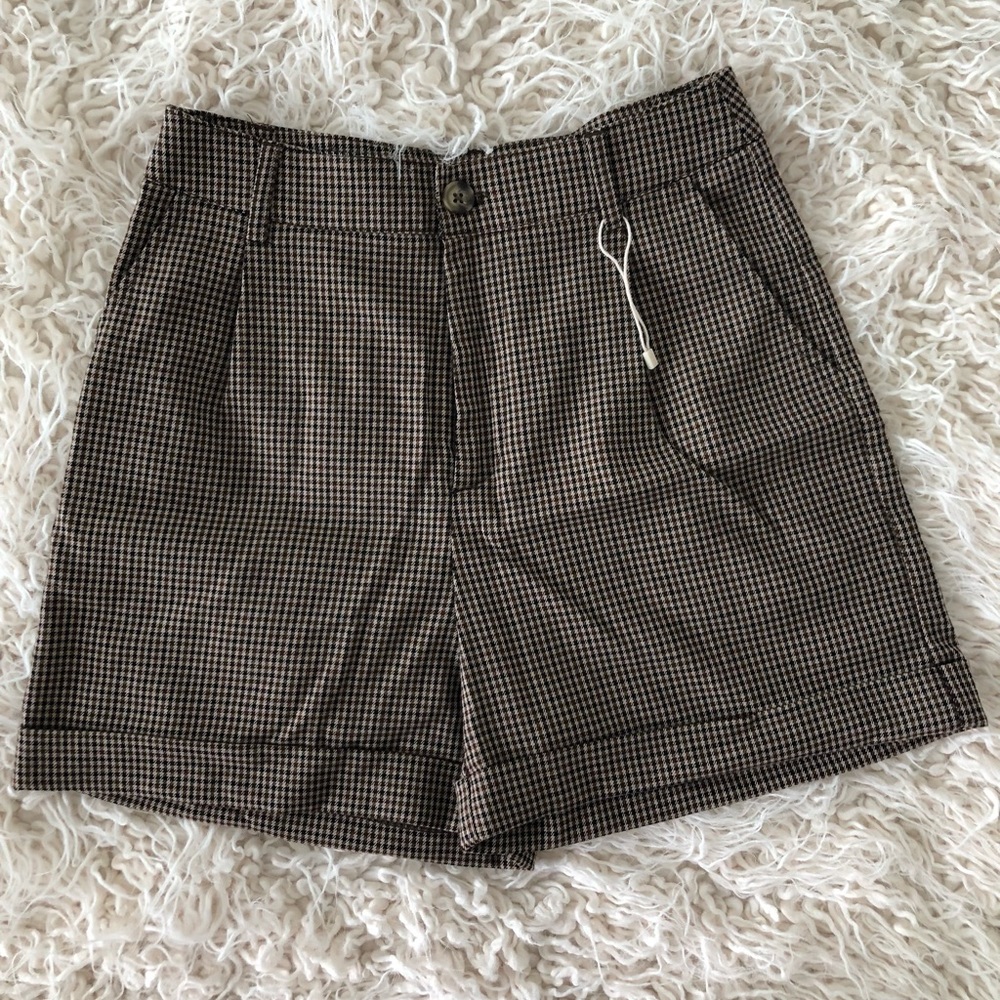 Stradivarius Plaid Shorts